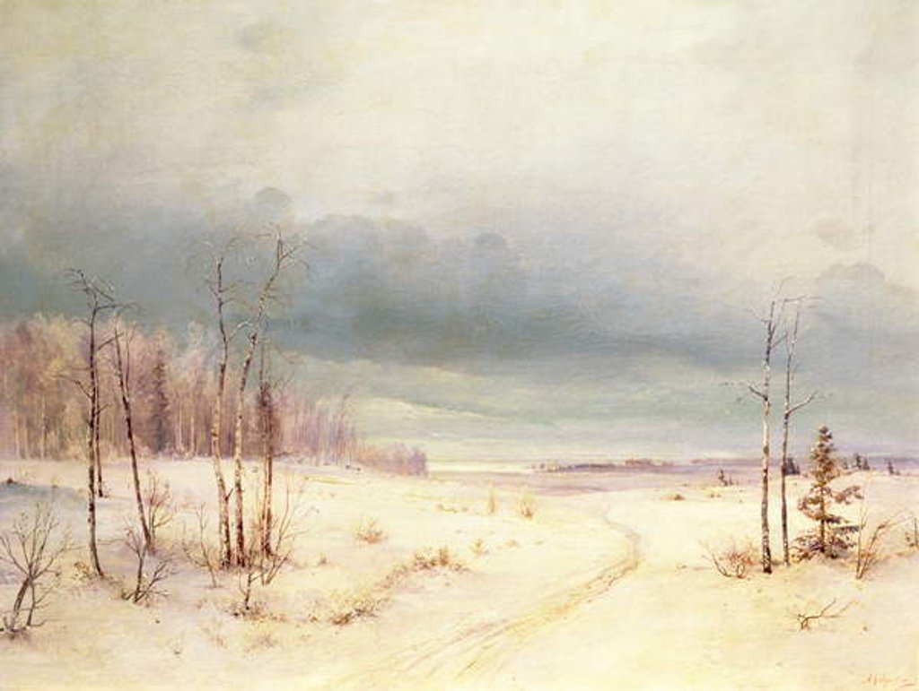 Detail of Winter by Aleksei Kondratevich Savrasov