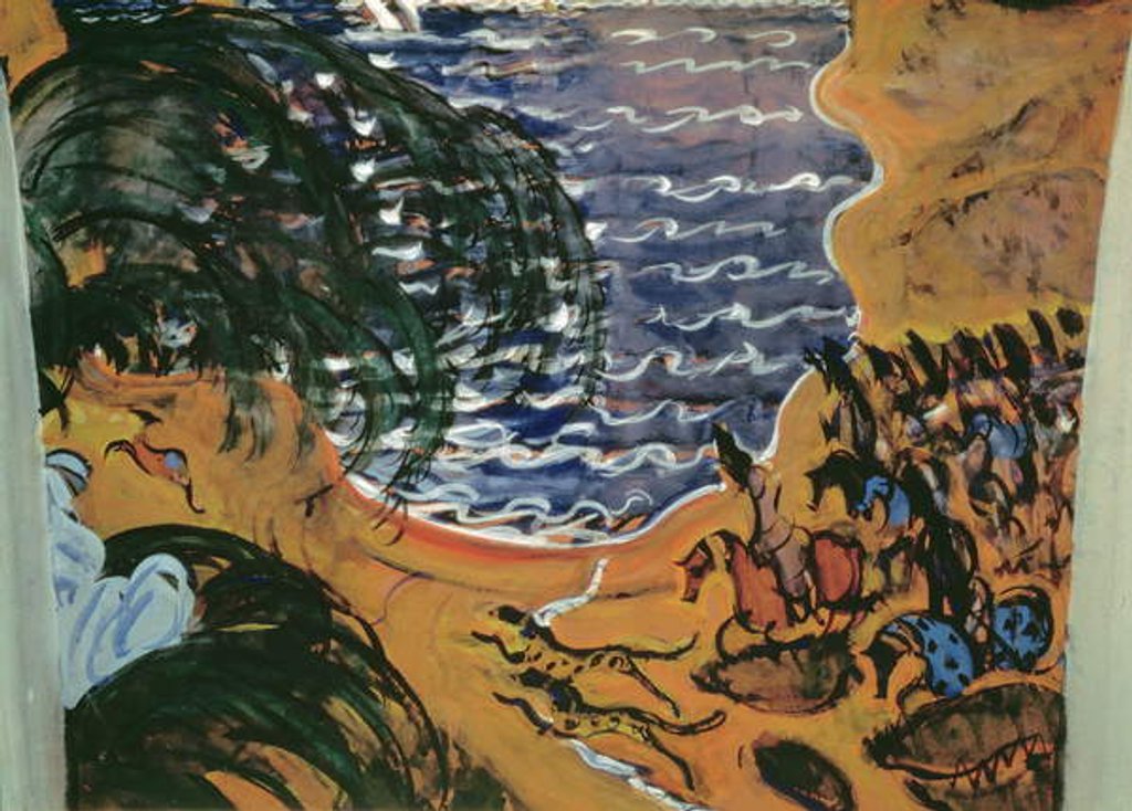 Detail of Sketch for the design of a curtain for the ballet 'Scheherazade', 1910 by Valentin Aleksandrovich Serov