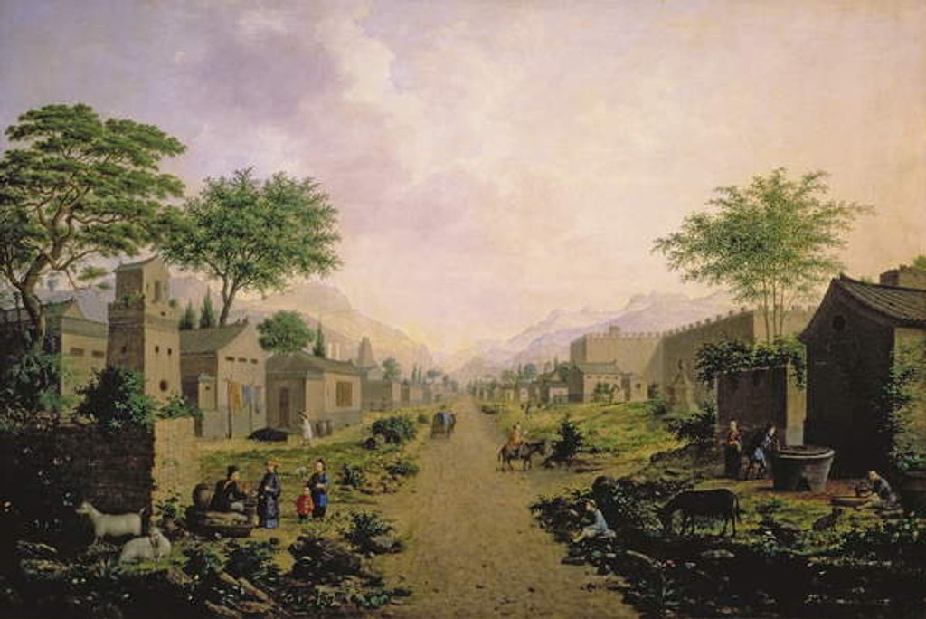 Detail of A Town in China, 1864 by Anton Mikhailovich Legashov