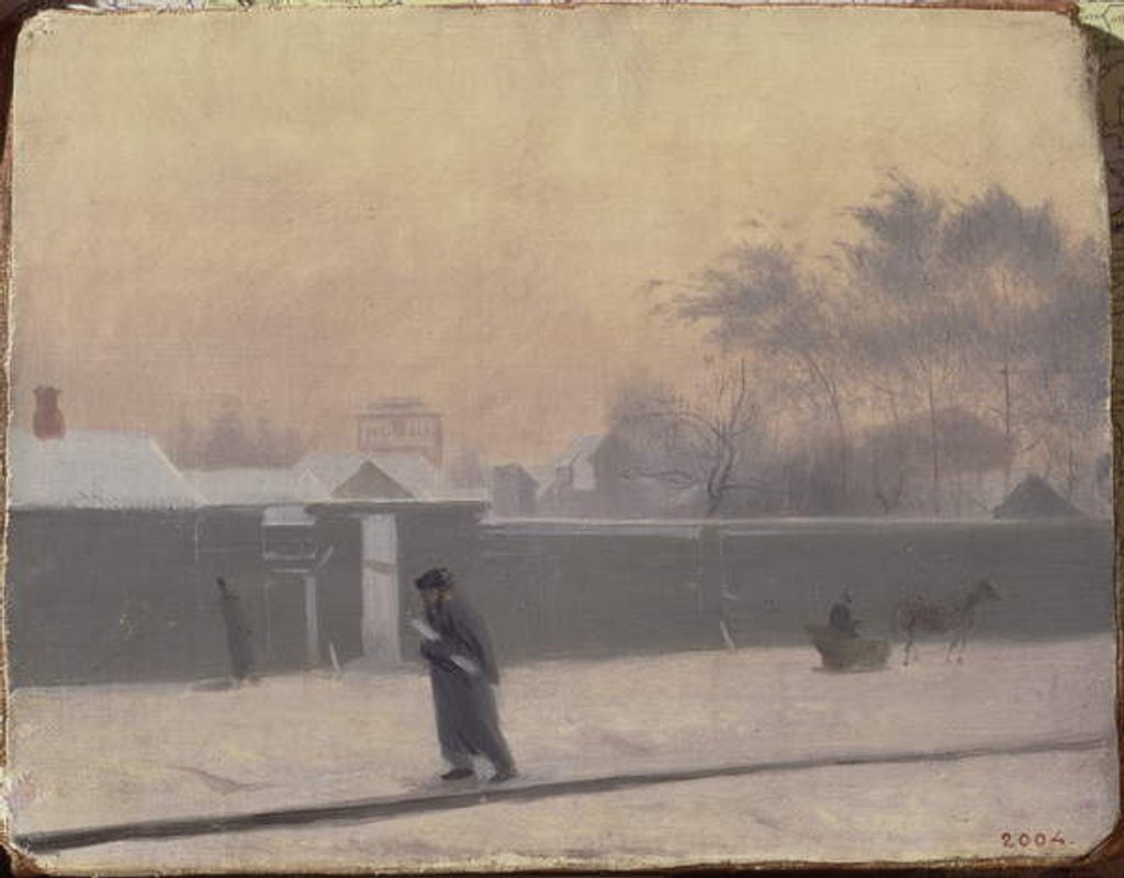 Detail of Wintry Street on Vasilievsky Island, St. Petersburg, c.1851 by Pavel Andreevich Fedotov