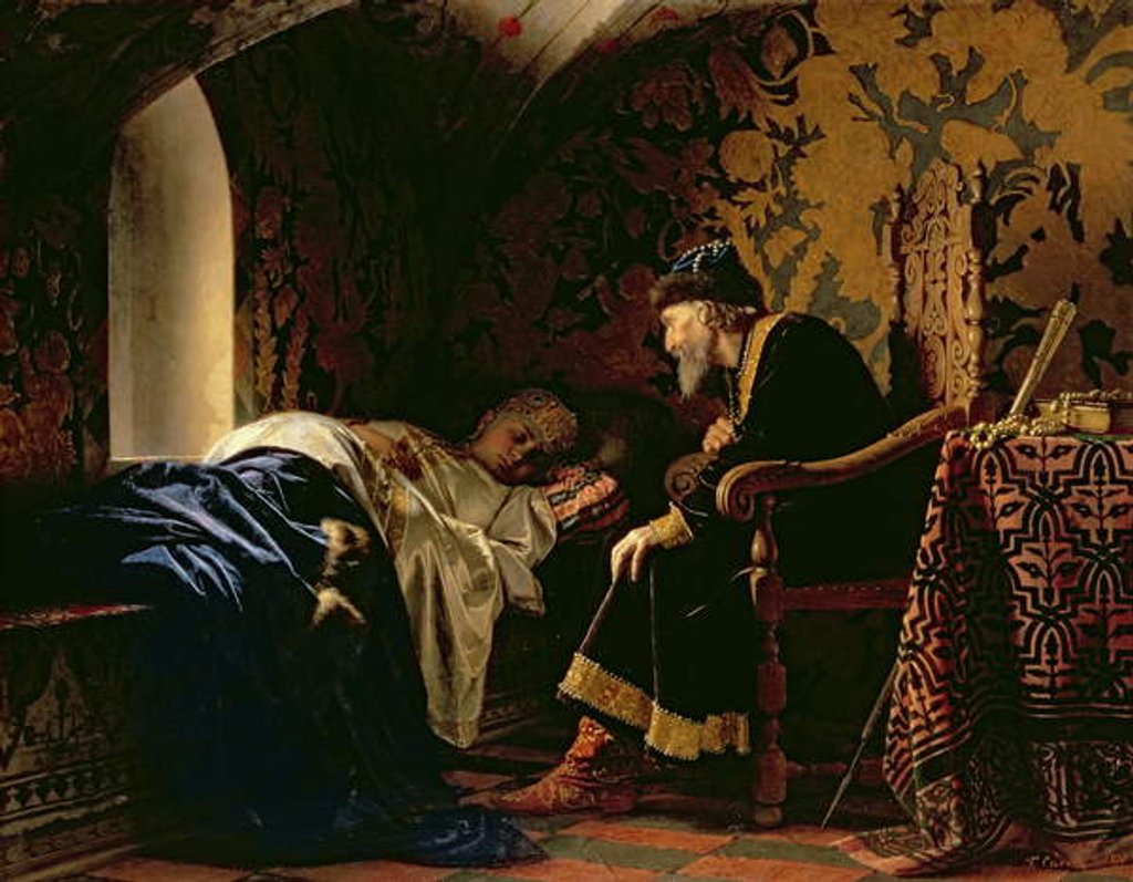 Detail of Tsar Ivan the Terrible Admiring Vasilia Melent'evna, 1875 by Grigori Semenovich Sedov