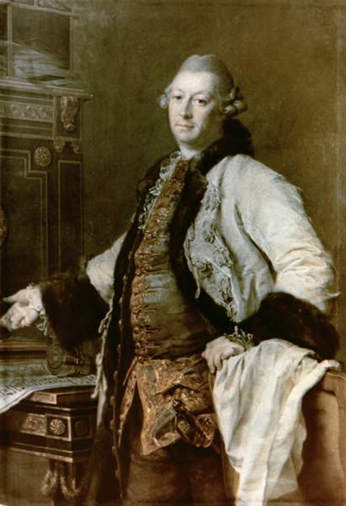 Detail of Portrait of Aleksandr Filippovich Kokorinov Architect, Director and First Rector of the Academy of Arts, 1769 by Dmitri Grigor'evich Levitsky