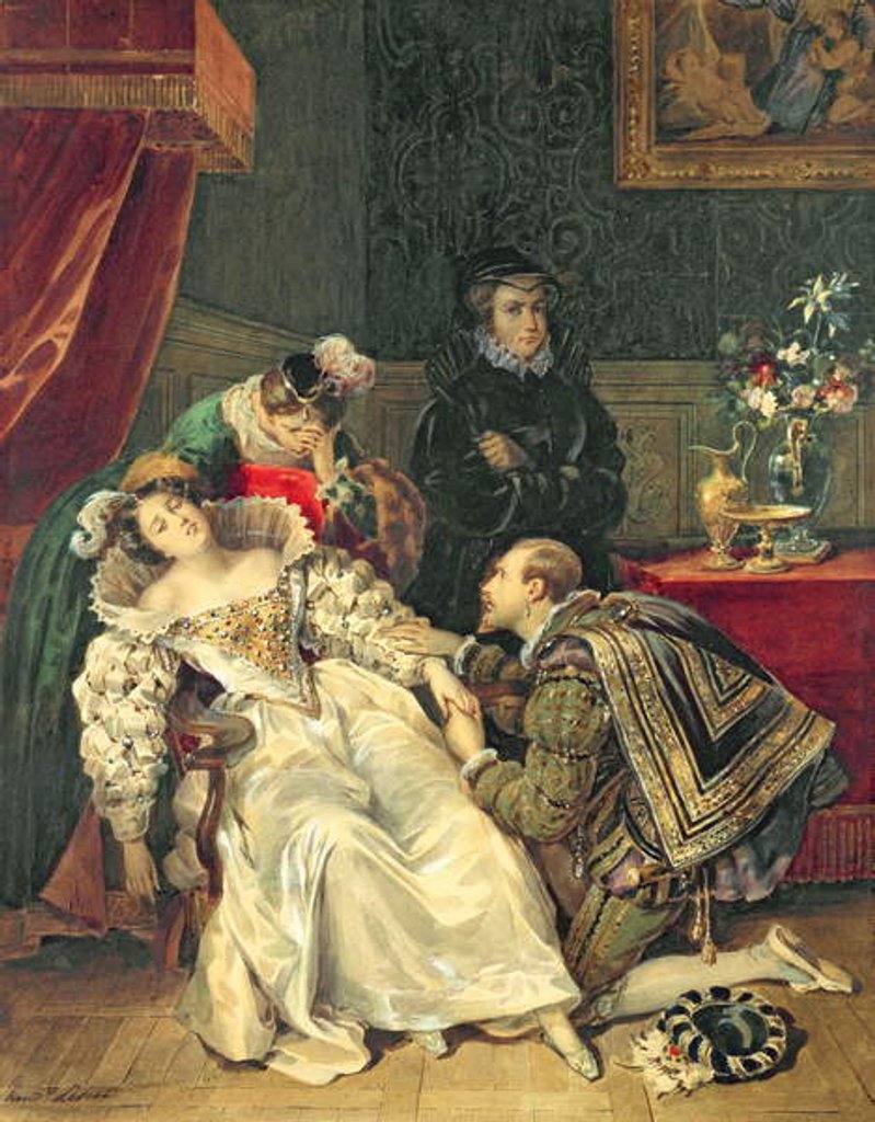 Detail of Mary Queen of Scots by Antoinette Cecile Hortense Lescot Haudebourt