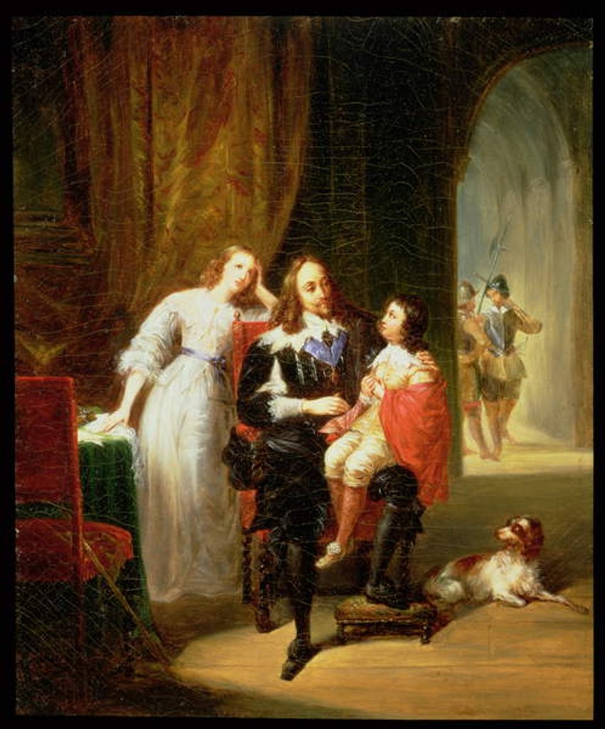Detail of Charles I awaiting trial, Prince Henry seated on his lap by Alexandre Marie Colin