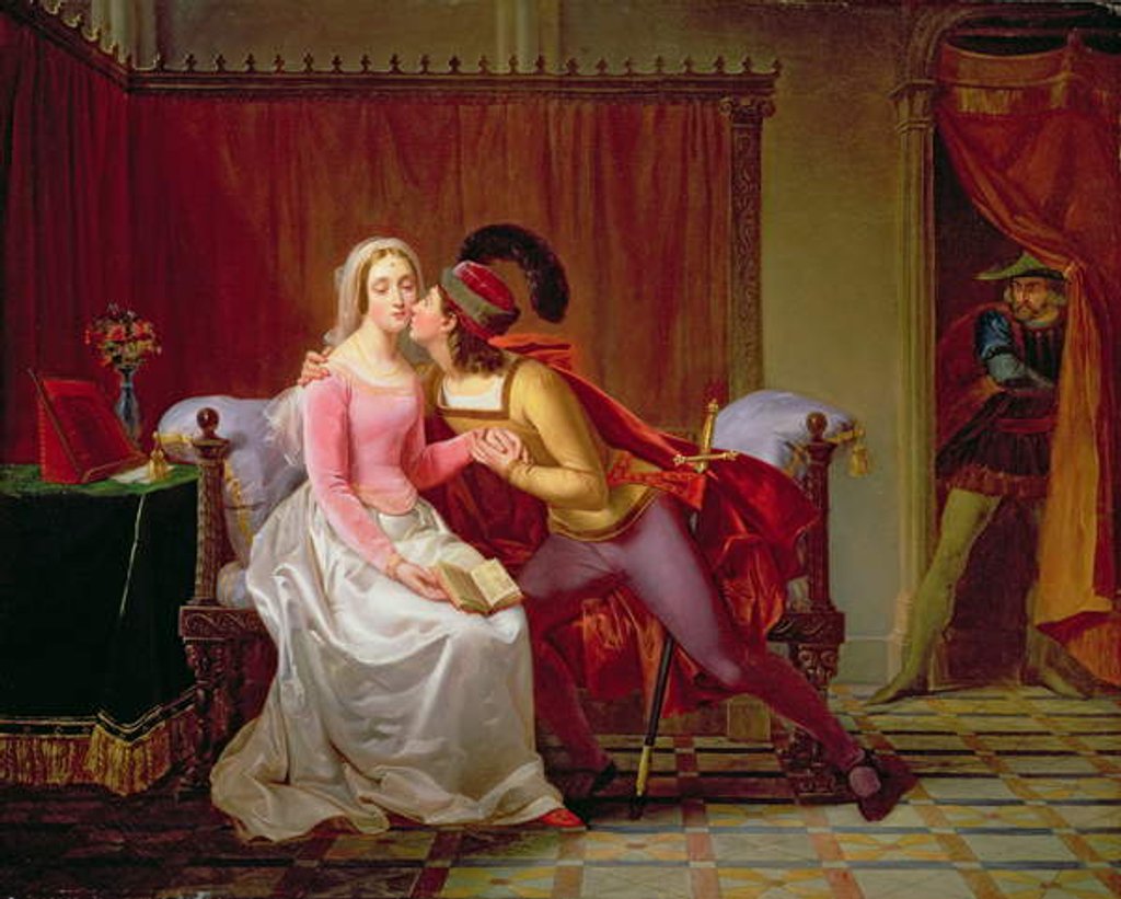 Detail of Paolo and Francesca, 1832 by Luigi Rubio