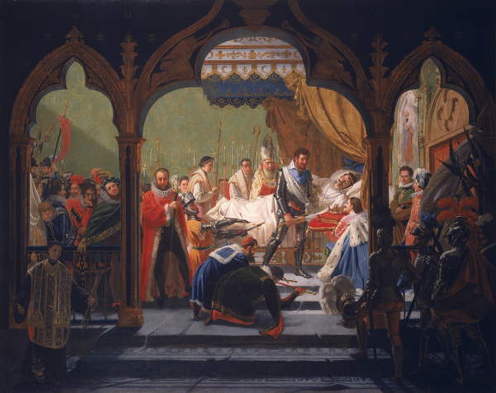 Detail of Henri IV Receiving the Attributes of Monarchy from the Dying Henri III 1814 by Francois Buffet