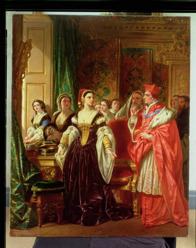 Detail of A Scene from Shakespeare's Henry VIII; Cardinal Wolsey and Katherine of Aragon, 1858 by Eugene Deveria