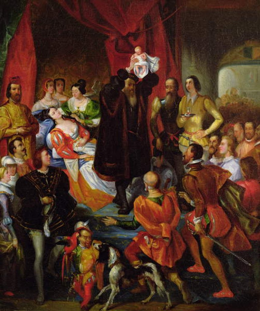 Detail of The Birth of Henri IV, c.1827 by Eugene Deveria