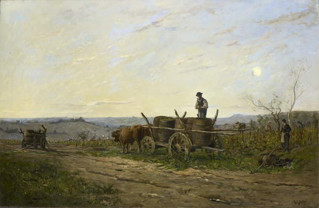 Detail of Harvesting in the morning, 1876 by Hippolyte Camille Delpy
