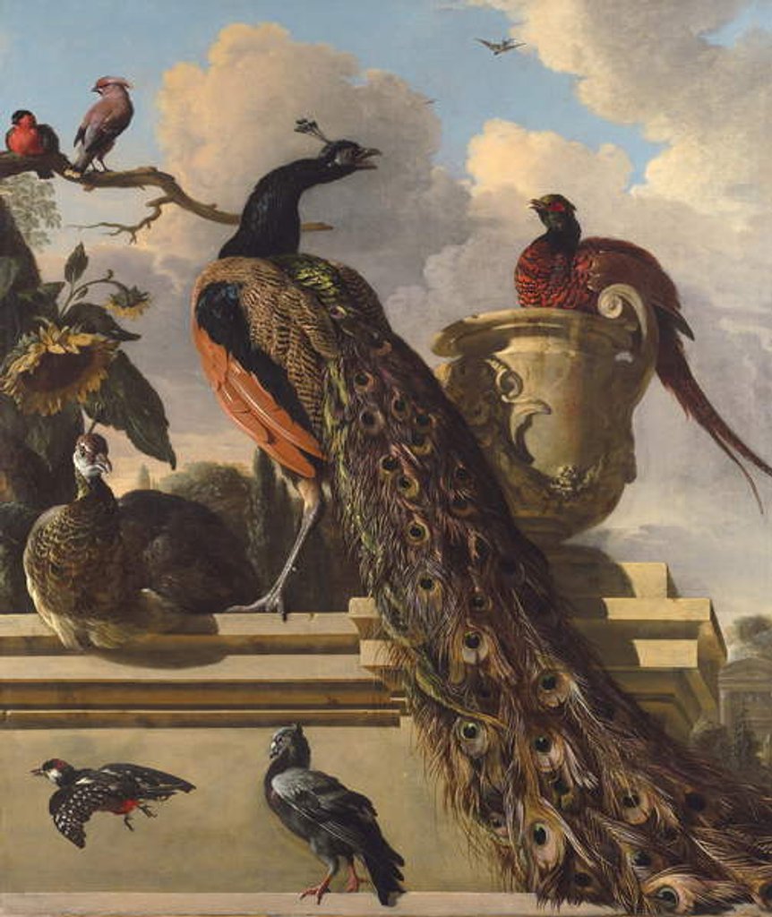 Detail of Birds in the Park by Melchior de Hondecoeter