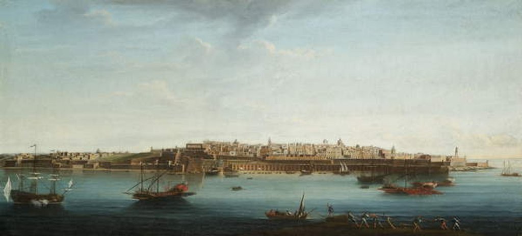 Detail of One of a set of seven views of Valletta, Malta and its environs, c.1753 by Alberto Pullicino