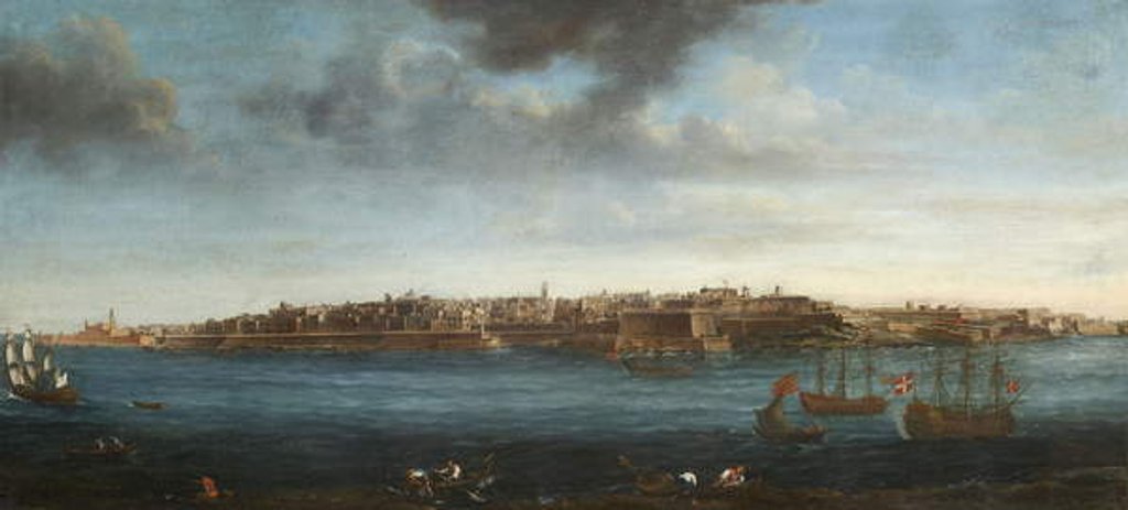 Detail of One of a set of seven views of Valletta, Malta and its environs, c.1753 by Alberto Pullicino