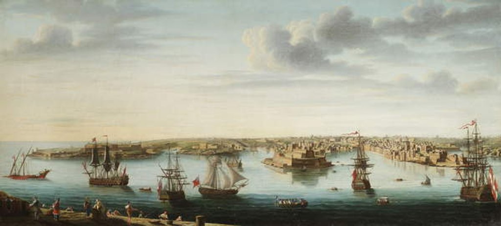Detail of One of a set of seven views of Valletta, Malta and its environs, c.1753 by Alberto Pullicino