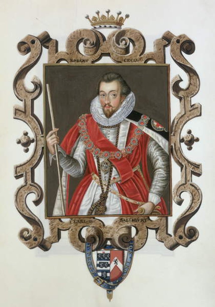 Detail of Portrait of Robert Cecil 1st Earl of Salisbury by Sarah Countess of Essex