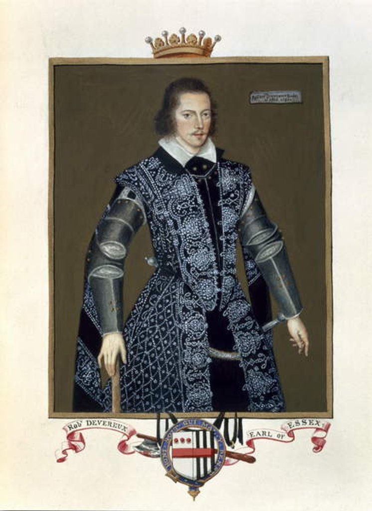 Detail of Portrait of Robert Devereux 2nd Earl of Essex by Sarah Countess of Essex