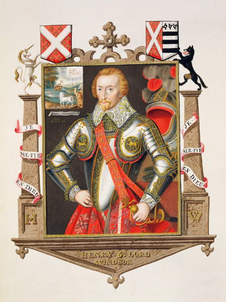 Detail of Portrait of Henry, 5th Lord Windsor by Sarah Countess of Essex