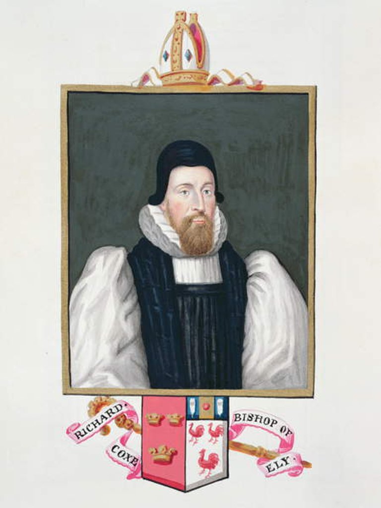 Detail of Portrait of Richard Cox Bishop of Ely by Sarah Countess of Essex