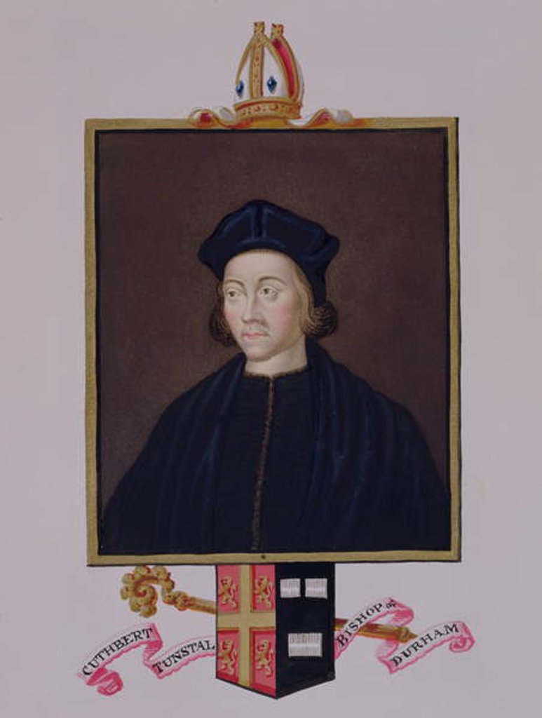 Detail of Portrait of Cuthbert Tunstall Bishop of Durham by Sarah Countess of Essex