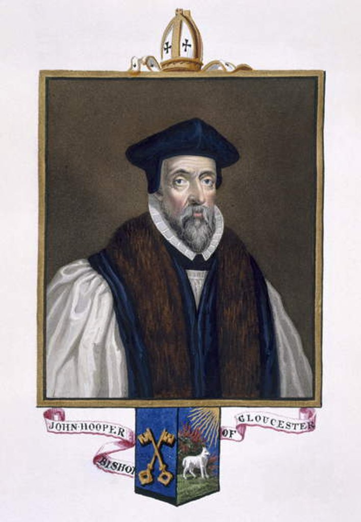 Detail of Portrait of John Hooper Bishop of Gloucester by Sarah Countess of Essex