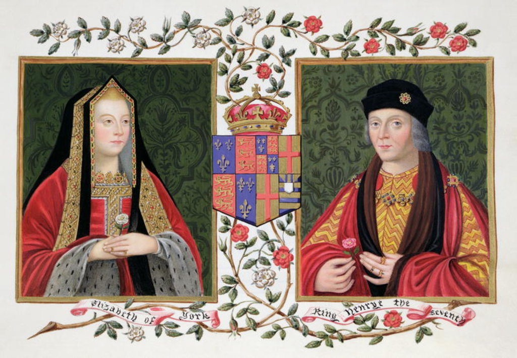 Detail of Double portrait of Elizabeth of York and Henry VII, 1825 by Sarah Countess of Essex