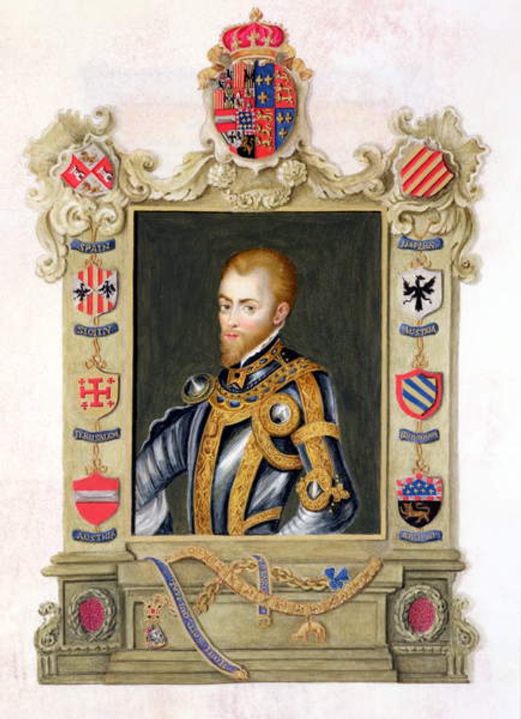 Detail of Portrait of Philip II King of Spain from 'Memoirs of the Court of Queen Elizabeth' after a portrait by Titian. by Sarah Countess of Essex