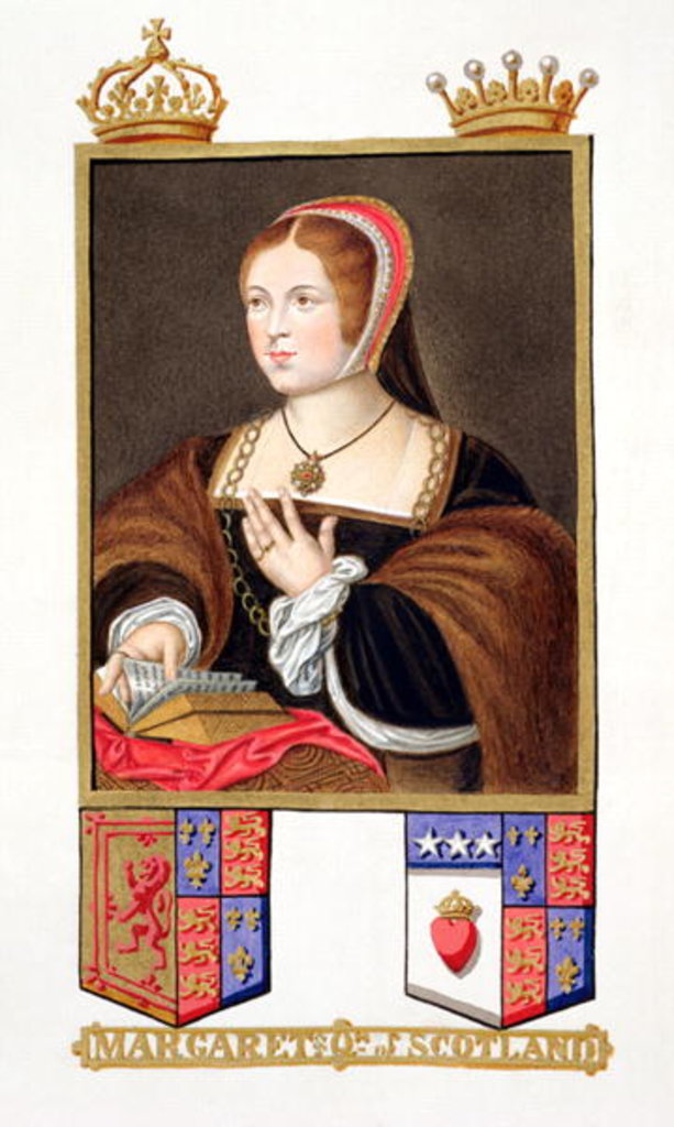 Detail of Portrait of Margaret Tudor Queen of Scotland by Sarah Countess of Essex