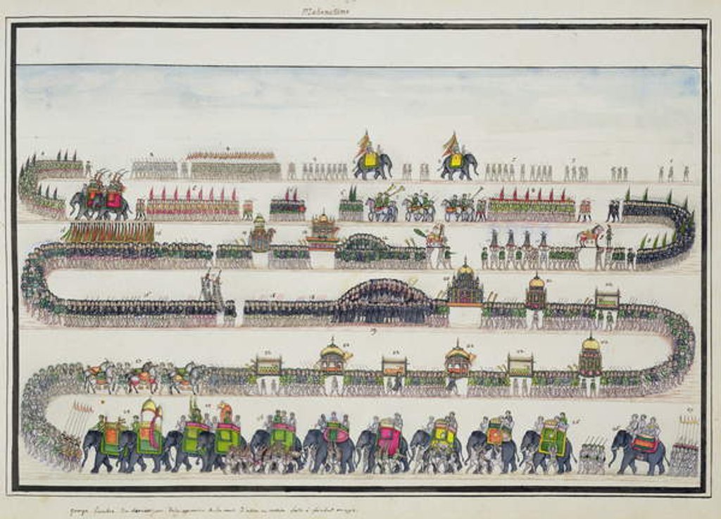 Detail of Muharram Ceremony, Faizabad, 1772 from 'The Gentil Album', published in 1774 by French School