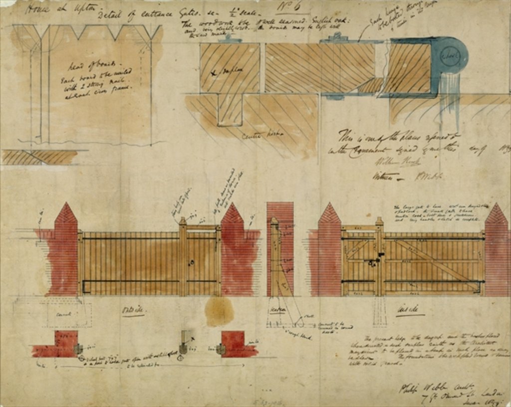 Detail of Plans and elevations for The Red House, Bexley Heath, 1859 by Philip Webb
