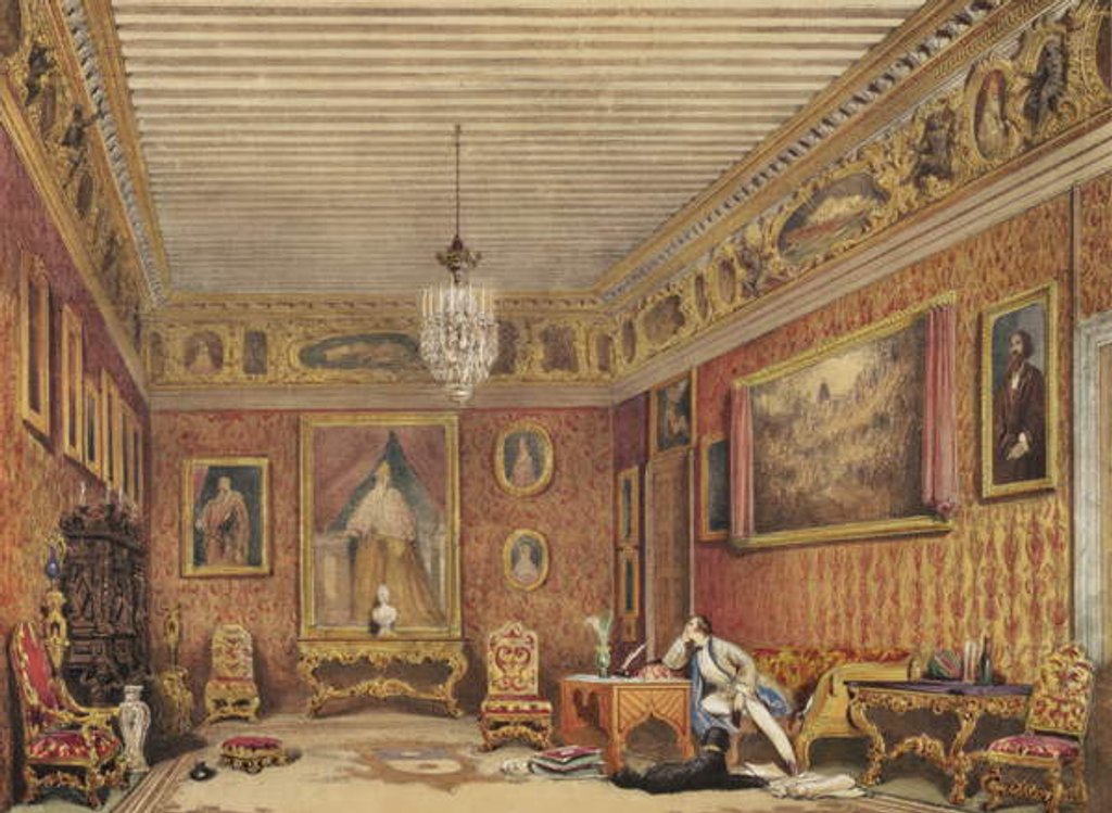 Detail of Byron's Room in Palazzo Mocenigo, Venice by English School