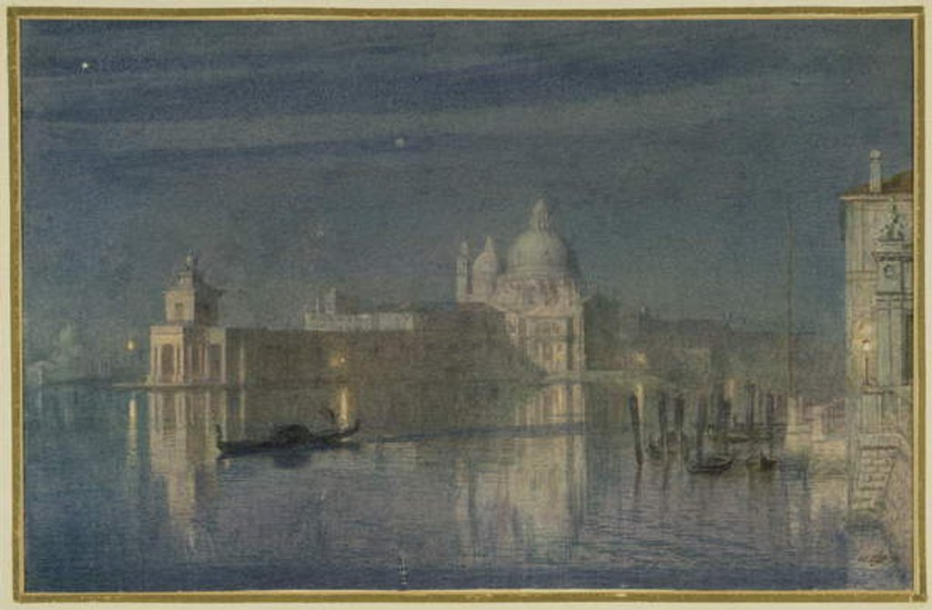 Detail of Santa Maria Della Salute, Venice, Moonlight, 1863 by Edward John Poynter