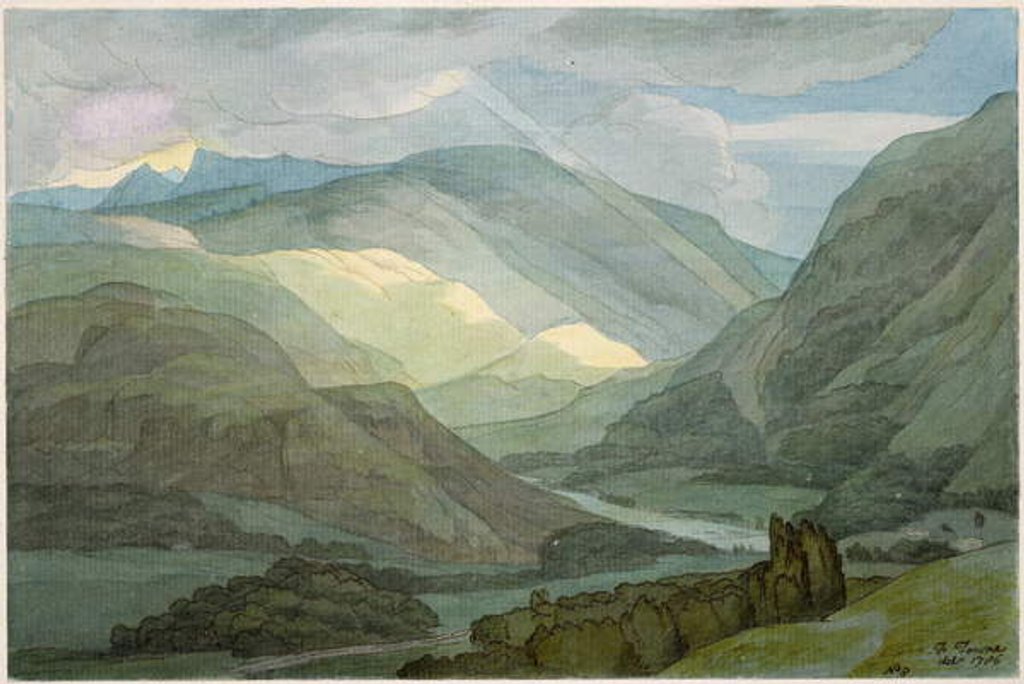 Detail of Rydal Water, 1786 by Francis Towne