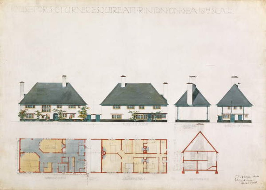Detail of Proposed house for C. Turner Esq. at Frinton on Sea, 1908 by Charles Francis Annesley Voysey