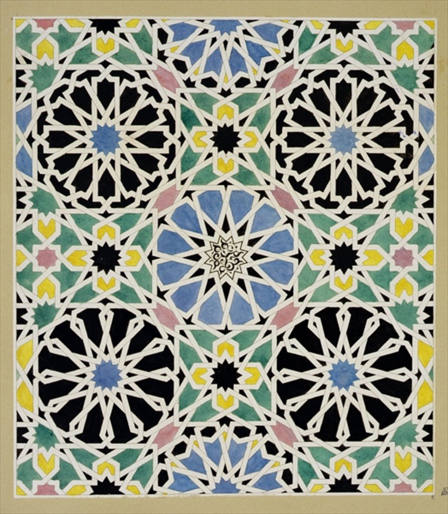 Detail of Mosaic Pavement in the Alhambra by James Cavanagh Murphy