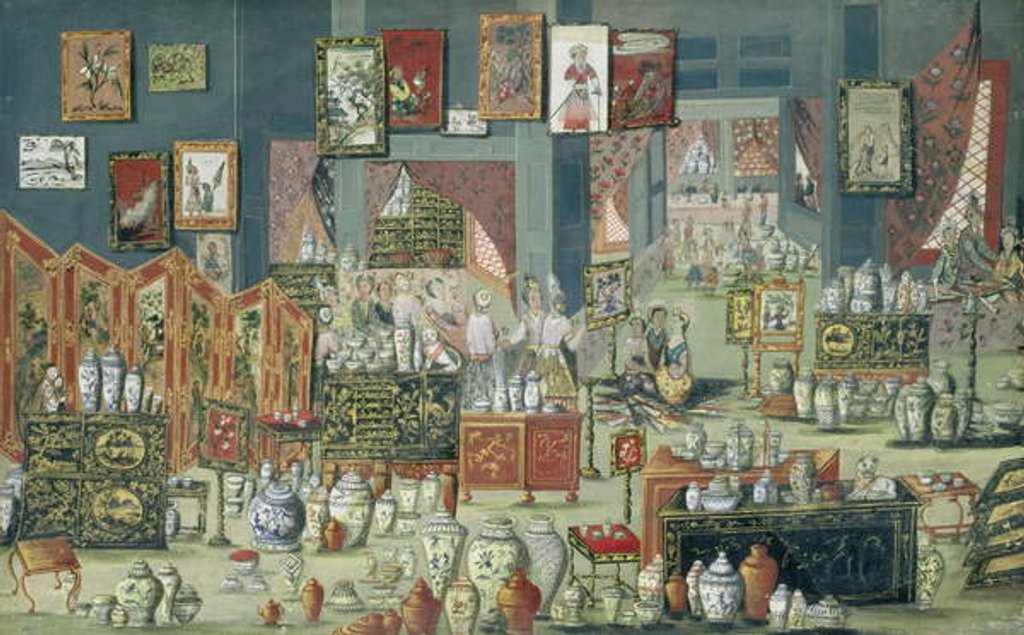 Detail of Shop Selling Chinese Goods, 1680-1700 by Dutch School