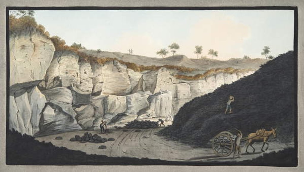 Detail of Excavations of a thick stratum of lava which ran into the sea during the eruption of Mount Vesuvius in 1631 by Pietro Fabris