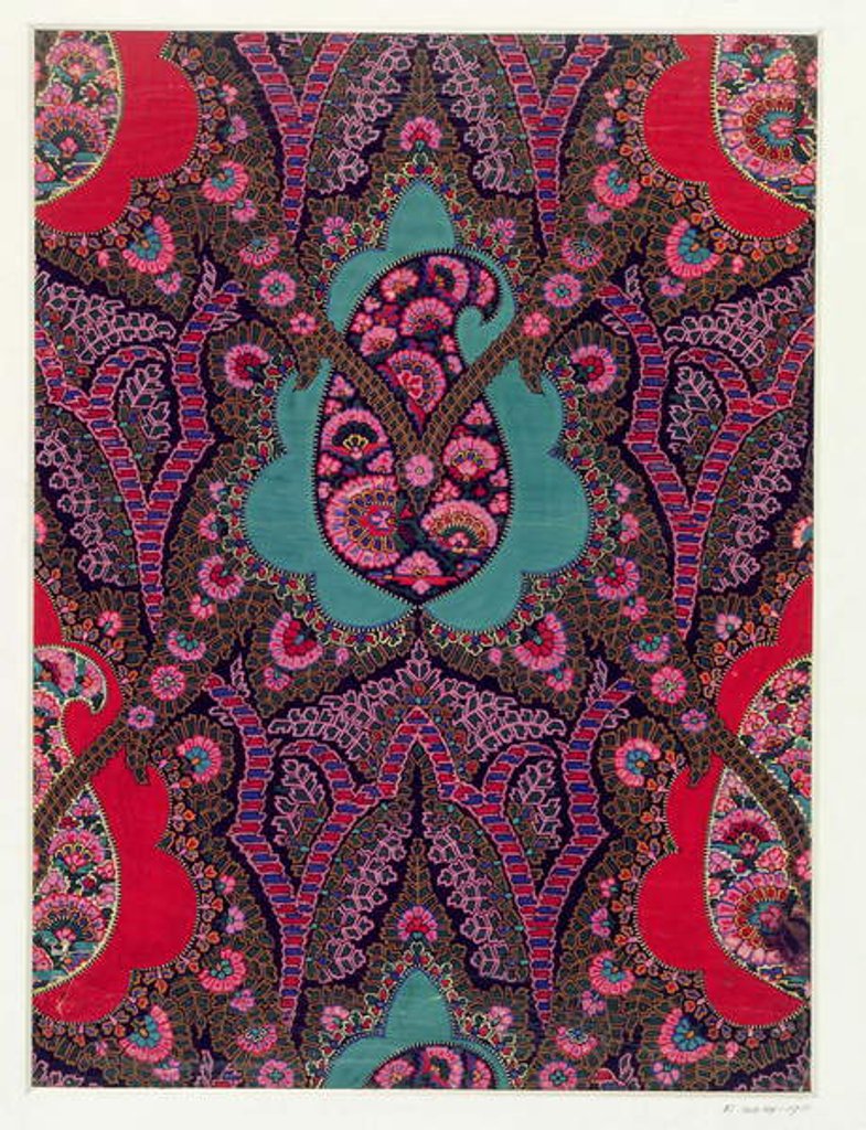 Detail of Fabric Design for Paisley Shawls, c.1871 by George Charles Haite