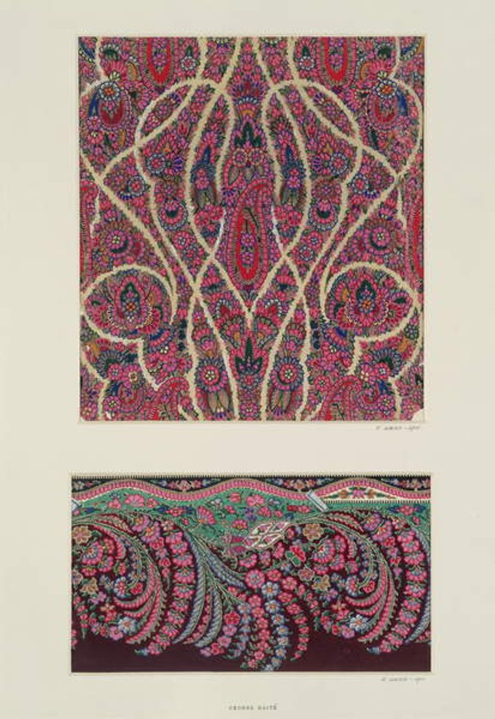 Detail of Fabric Designs for Paisley Shawls, c.1871 by George Charles Haite