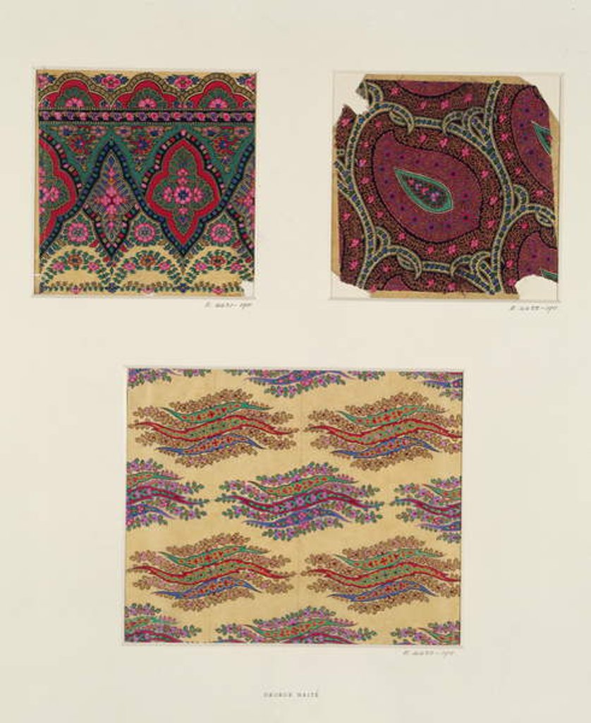 Detail of Fabric Designs for Paisley Shawls, c.1871 by George Charles Haite