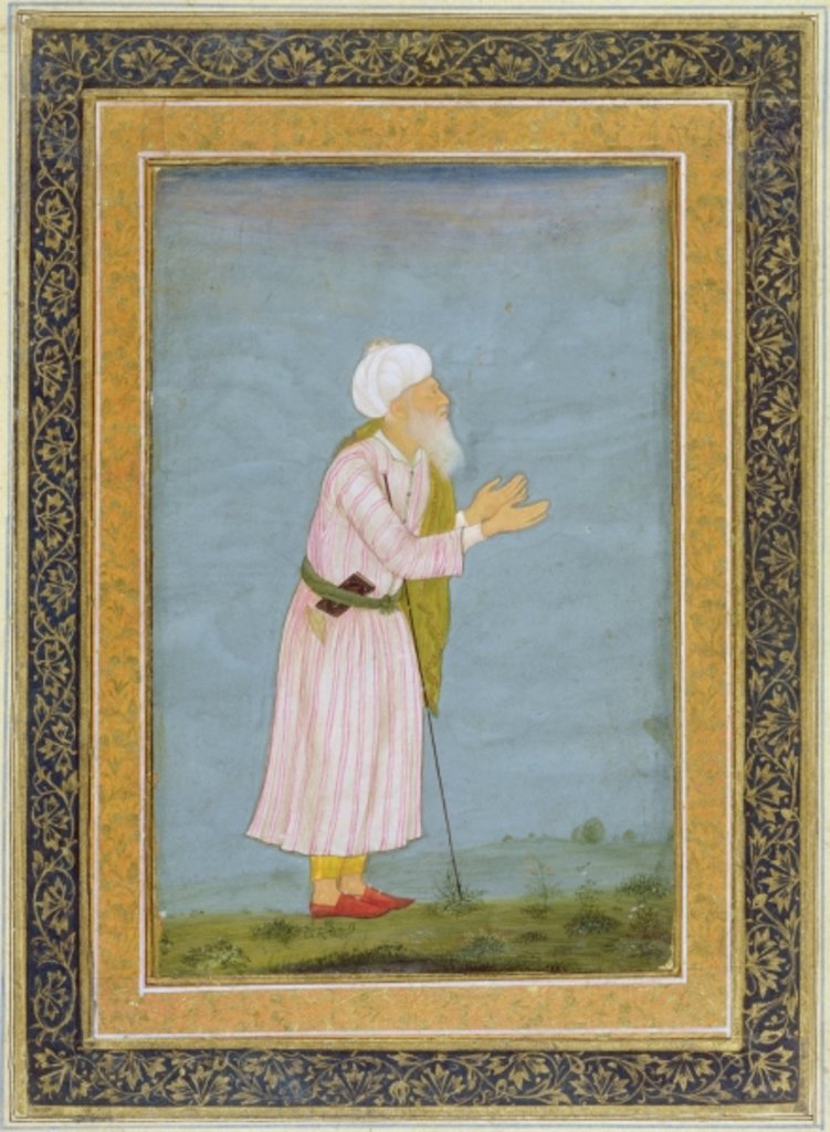 Detail of A Muslim Religious Figure by Mughal School