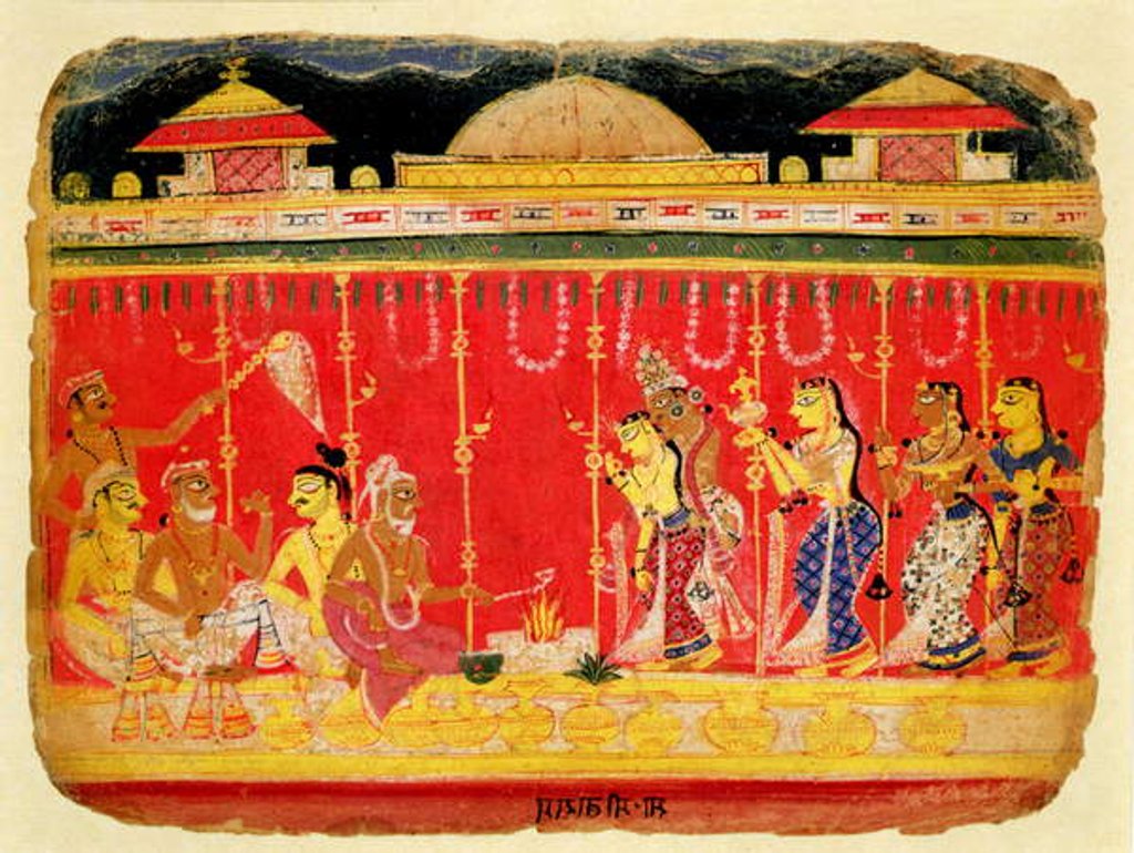Detail of The Marriage of Krishna's Parents by Indian School