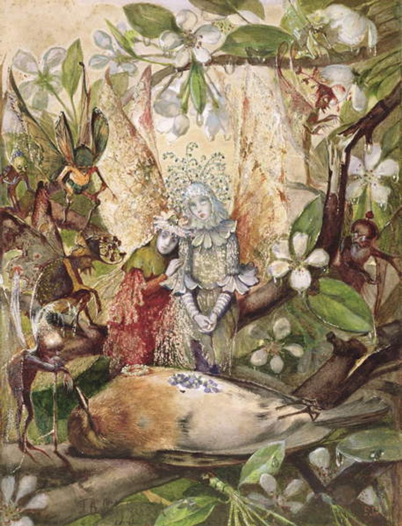 Detail of The Death of Cock Robin, 1860-70 by John Anster Fitzgerald