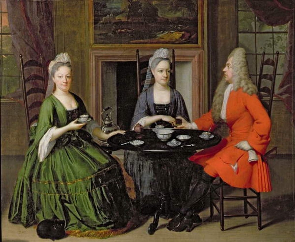 Detail of A Tea Party by Nicolaes Verkolje