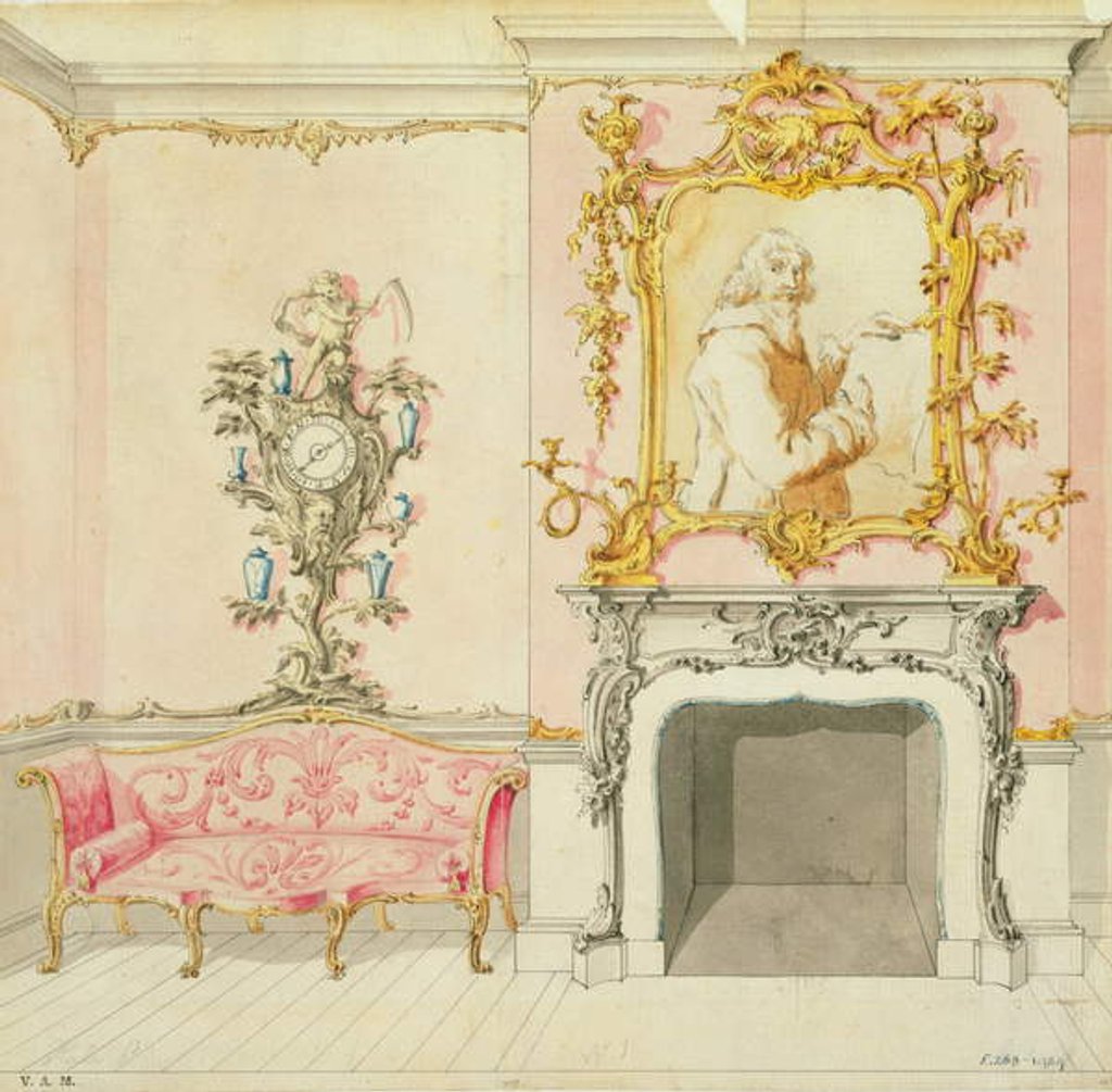 Detail of Proposal for a drawing room interior, 1755-60 by John Linnell