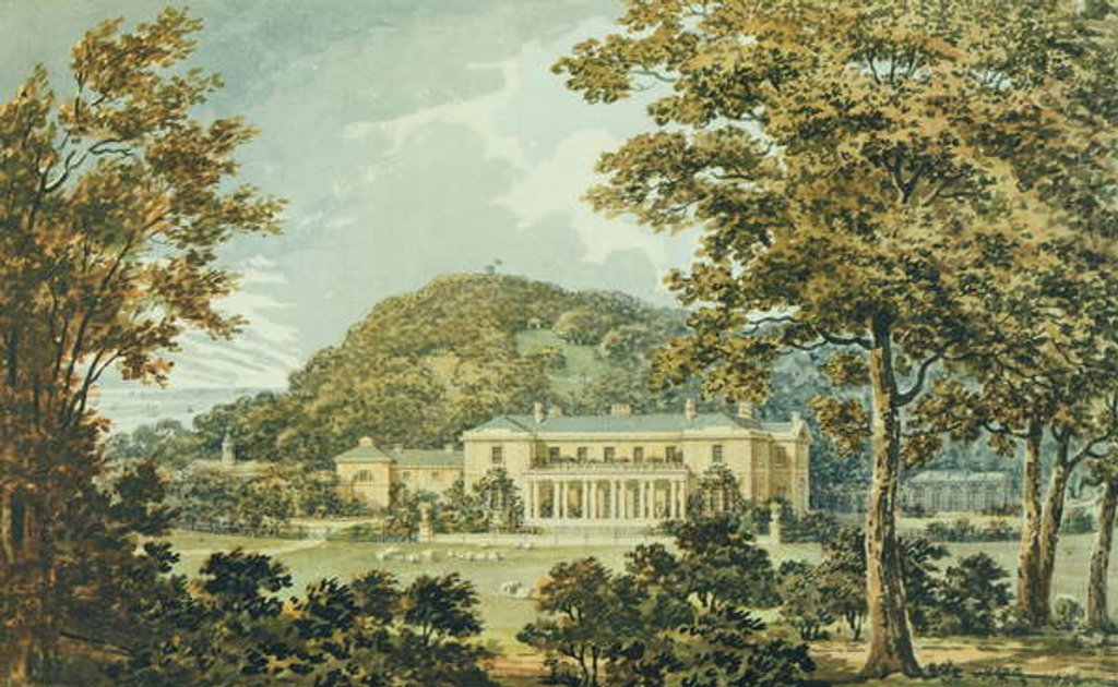 Detail of The south front with east front in perspective by Humphry Repton