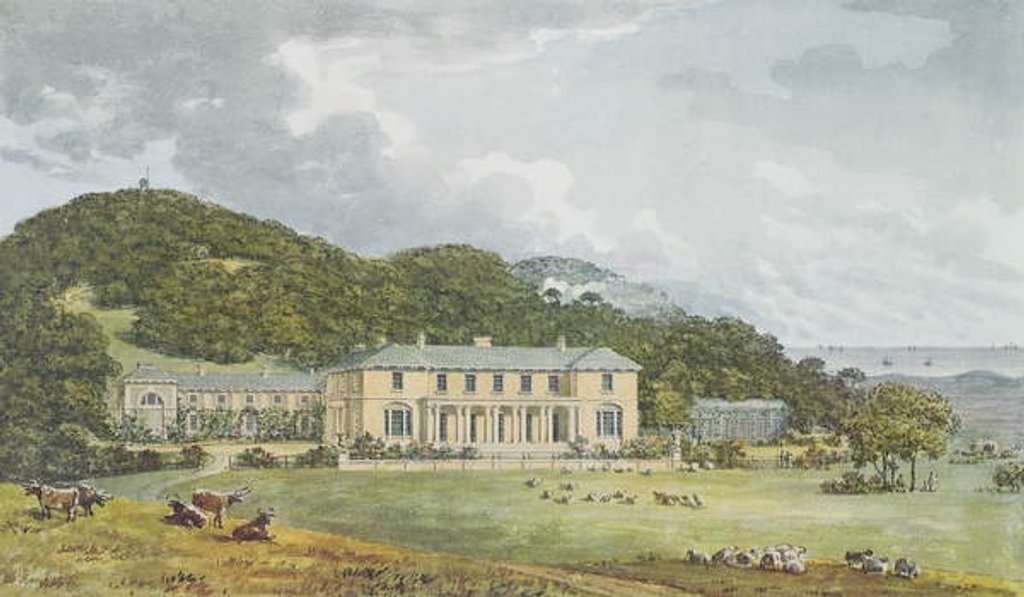 Detail of South front with west front in perspective by Humphry Repton