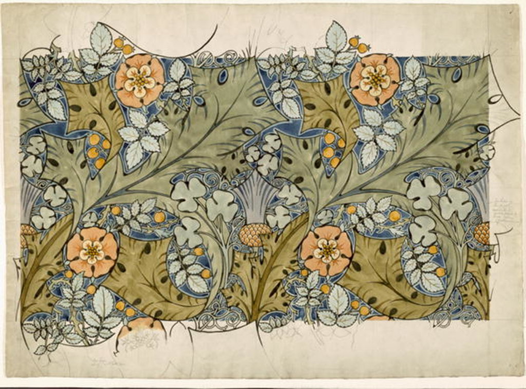 Detail of Tudor roses, thistles and shamrock by Charles Francis Annesley Voysey
