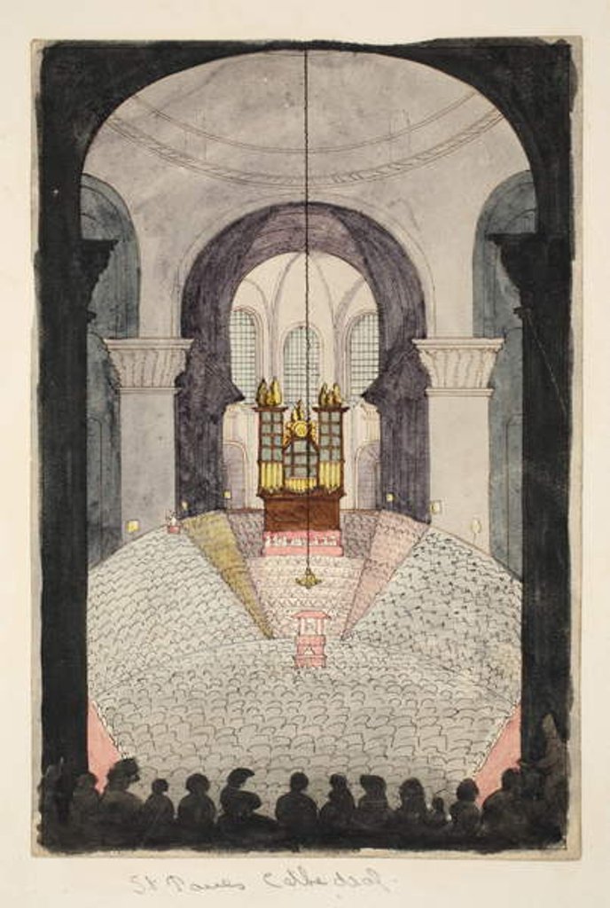 Detail of St Paul's Cathedral by English School