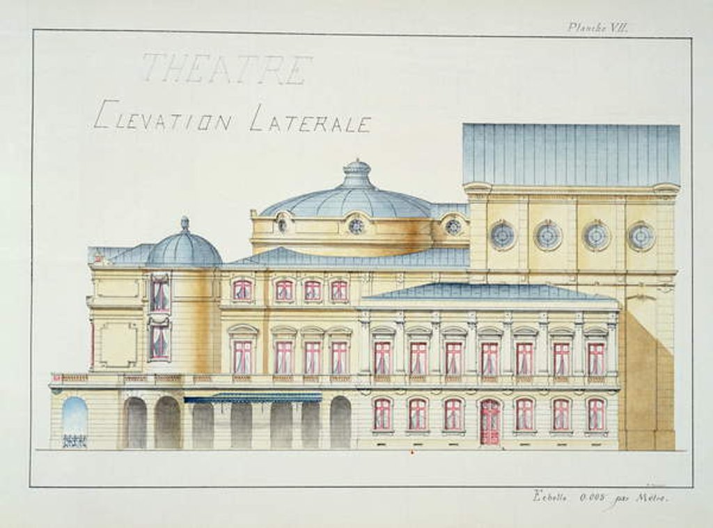 Detail of Lateral Elevation of a Theatre by H. Monnot