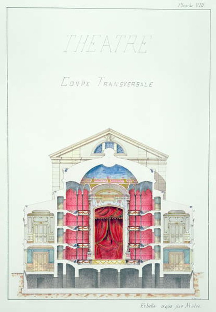 Detail of Cross Section of a Theatre by H. Monnot