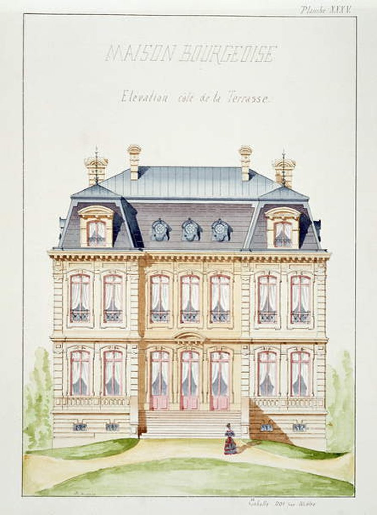 Detail of Terrace elevation of a house for the Bourgeoisie by H. Monnot
